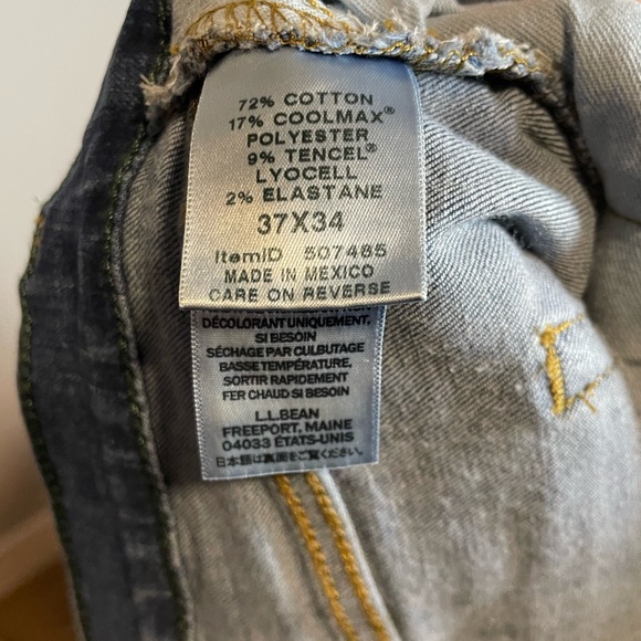 LL Bean BeanFlex Standard Fit Straight Leg Stonewashed Denim Classic Jeans 37x34 - Picture 5 of 6